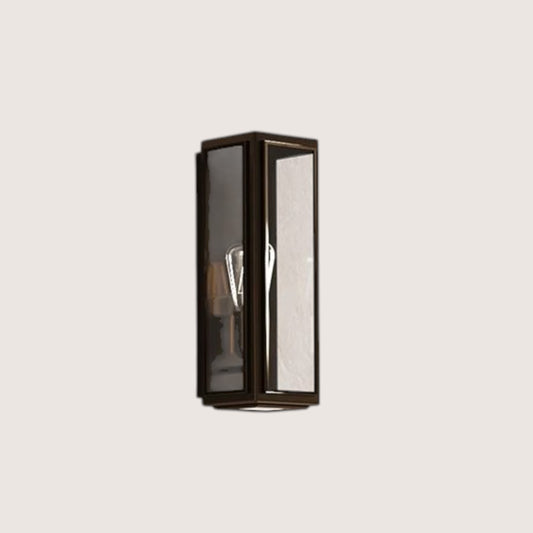 Lille Brass Box Lantern Outdoor Wall Light