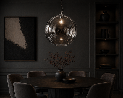 Nemo Smokey Blown Glass Globe Pendant Light — 500mm