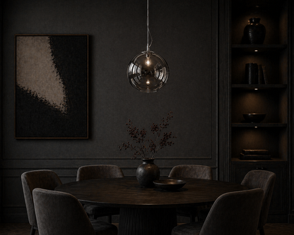 Nemo Smokey Blown Glass Globe Pendant Light — 400mm