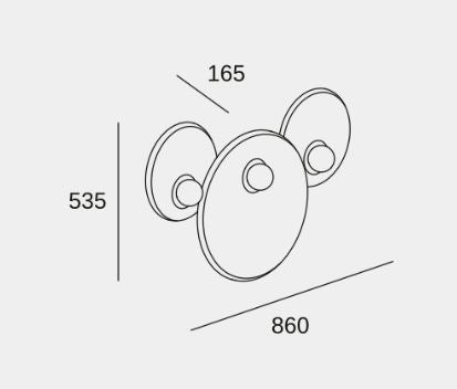 Trip Triple Arm Indoor Wall Light