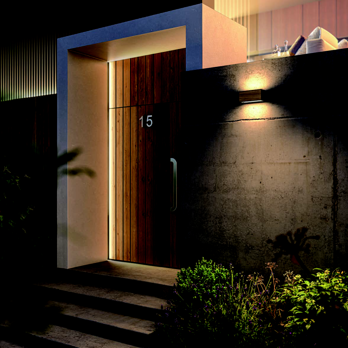 Woody IP54 Up and Down Wall Light