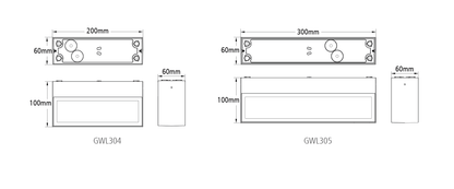 Box IP65 Indoor / Outdoor Up and Down Wall Light — 200mm or 300mm
