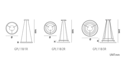 Cerchio Double Ring Pendant Light — 800mm