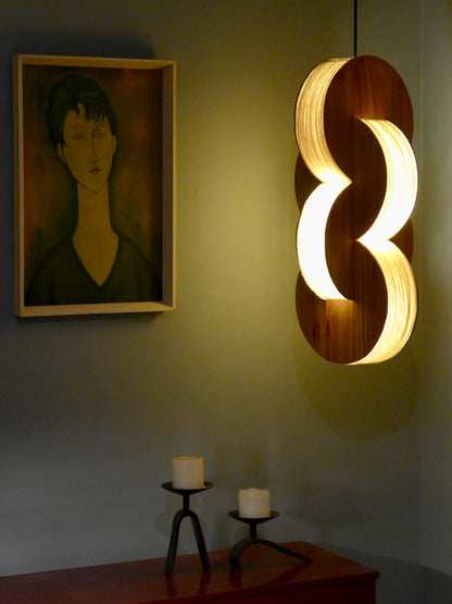 Chain Wood & Wool Pendant