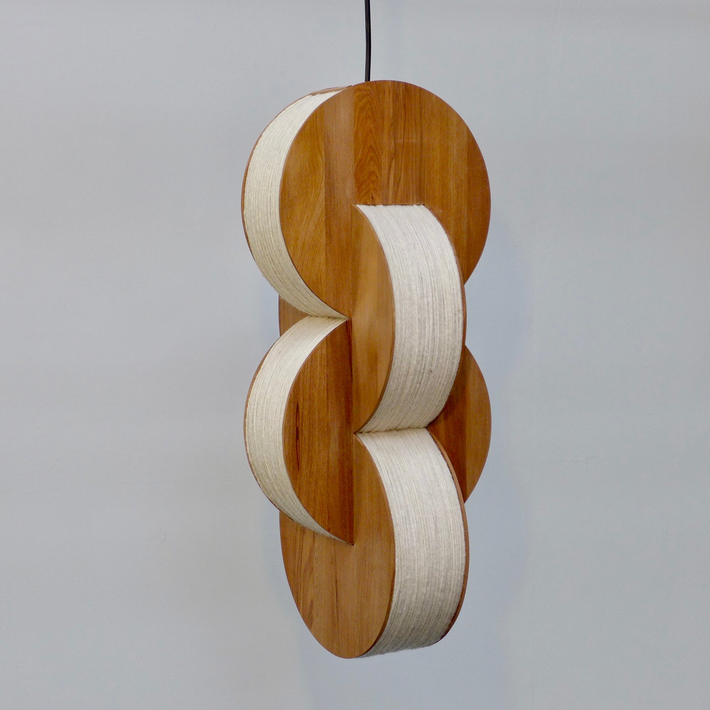 Chain Wood & Wool Pendant
