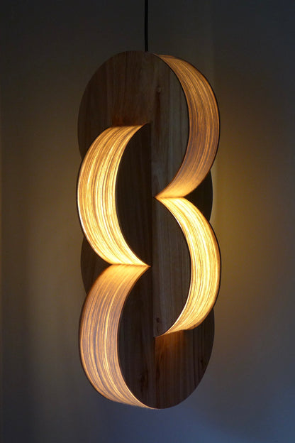 Chain Wood & Wool Pendant