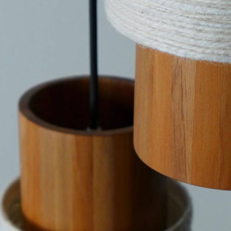 Circlet Wood & Wool Pendant