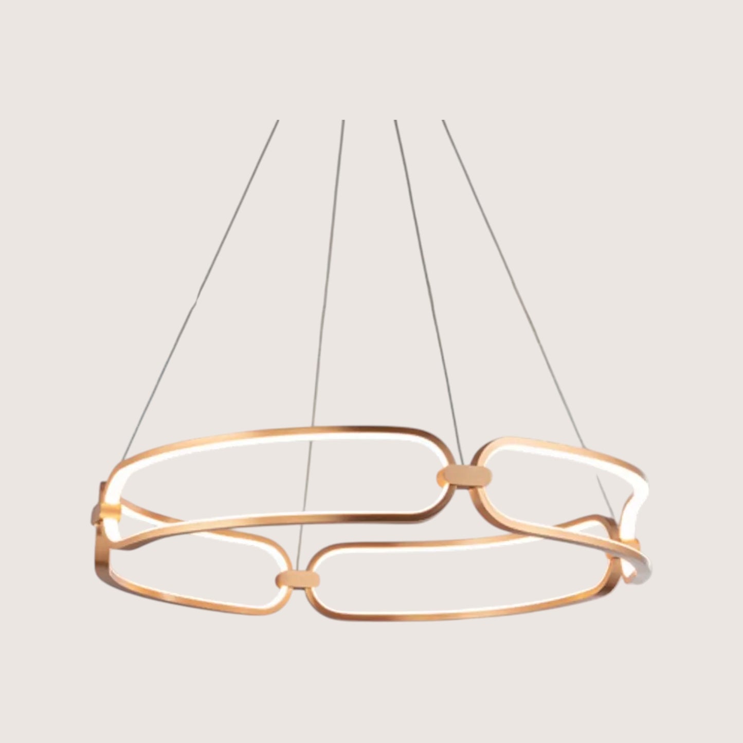 Colette Rose Gold Chain-Link LED Pendant — 600mm