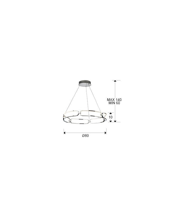 Colette Chain-Link Chrome Dimmable LED Pendant Light 800mm