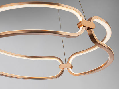 Colette Rose Gold Chain-Link LED Pendant — 470mm
