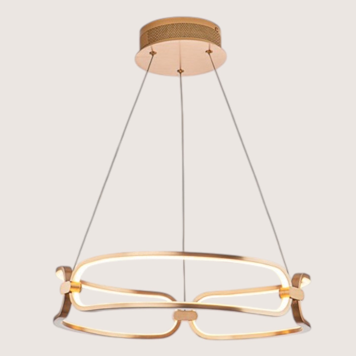 Colette Rose Gold Chain-Link LED Pendant — 470mm