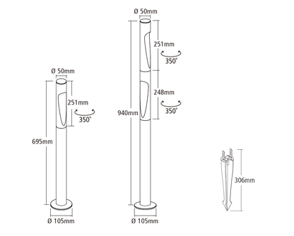 Corten IP65 Outdoor Bollard — Single or Double