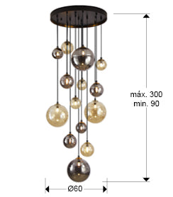 Dark 14-Light Cascading Pendant Light