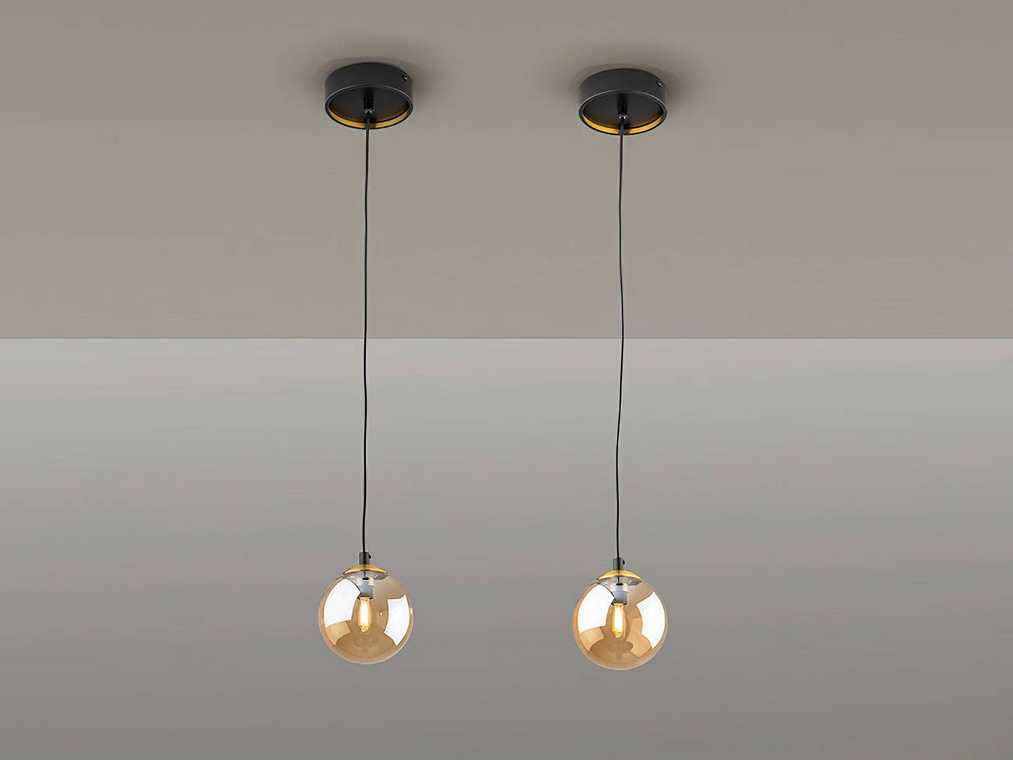 Dark Amber Glass Single Pendant Light