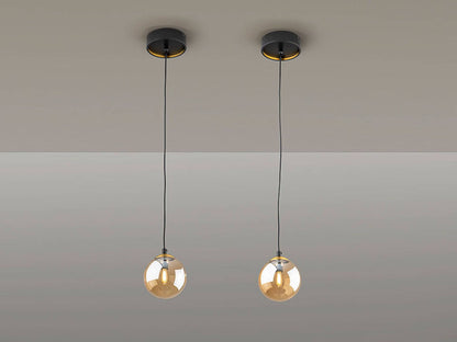 Dark Amber Glass Single Pendant Light
