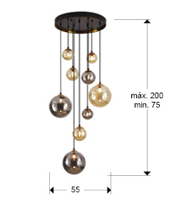 Dark 9-Light Cascading Pendant Light — Ex-Display