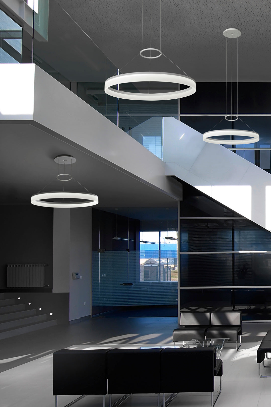 Circ Single Ring LED Pendant Light White 800mm