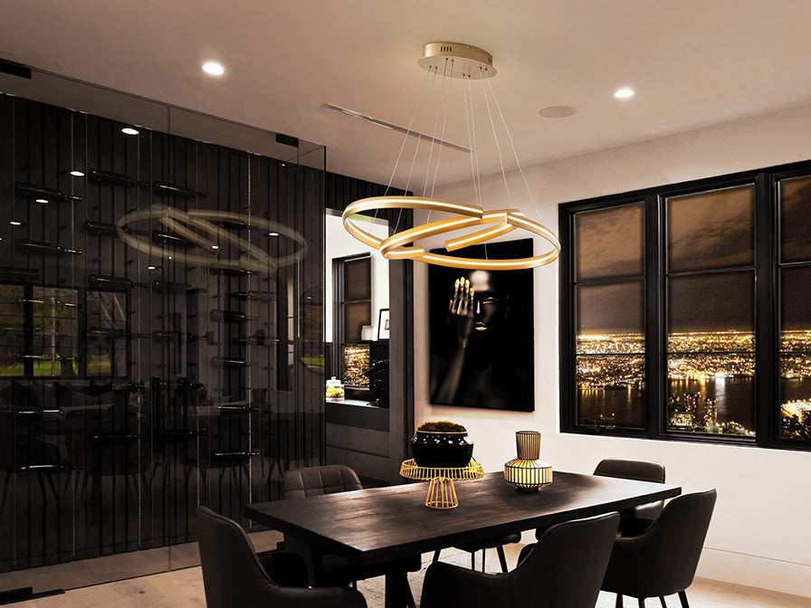 Elipse Adjustable Interlocking Oval LED Pendant — Smart-Home Dimming Only