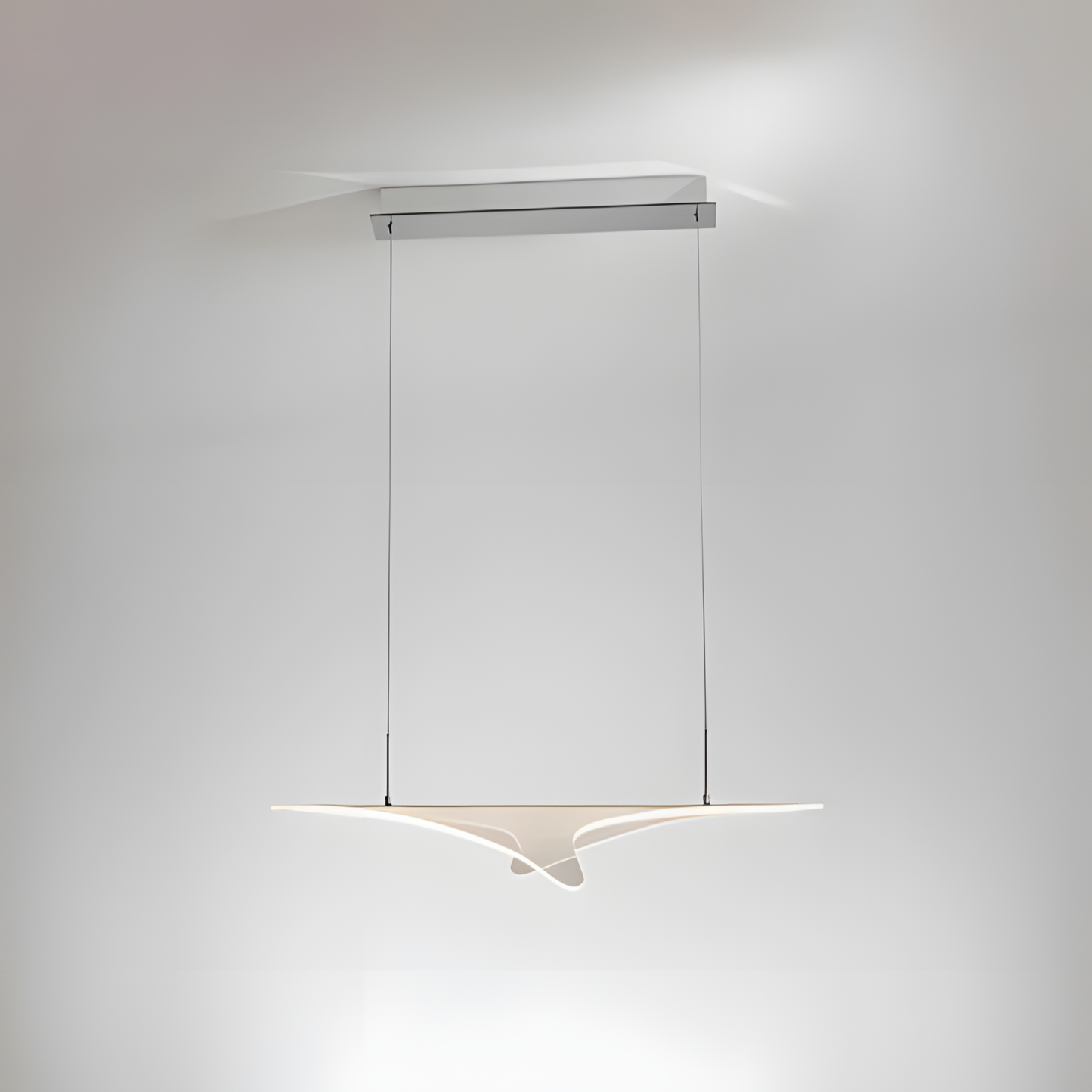 Enigma Linear Wing LED Pendant Light Chrome 870mm
