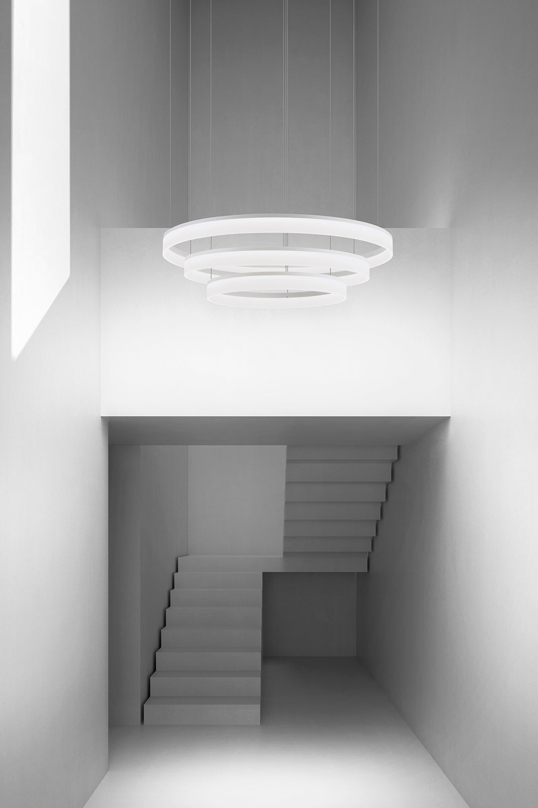 Circ Triple Concentric Ring LED Pendant Light White
