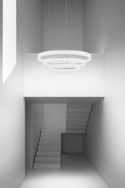 Circ Triple Concentric Ring LED Pendant Light White