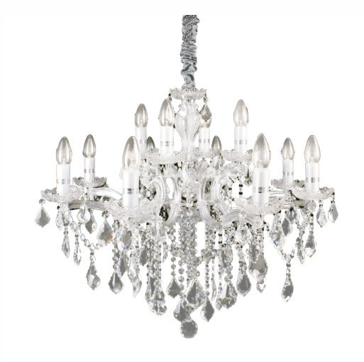 Florian 12-Arm Crystal Drop Chandelier Chrome 720mm