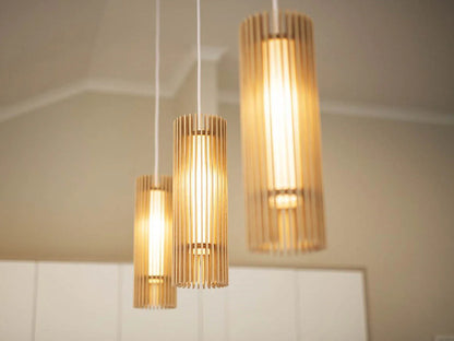 iO Flute Wood Pendant Light