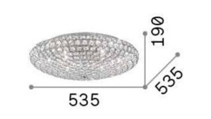 King 9-Light Crystal Dome Flush Ceiling Light Chrome 535mm
