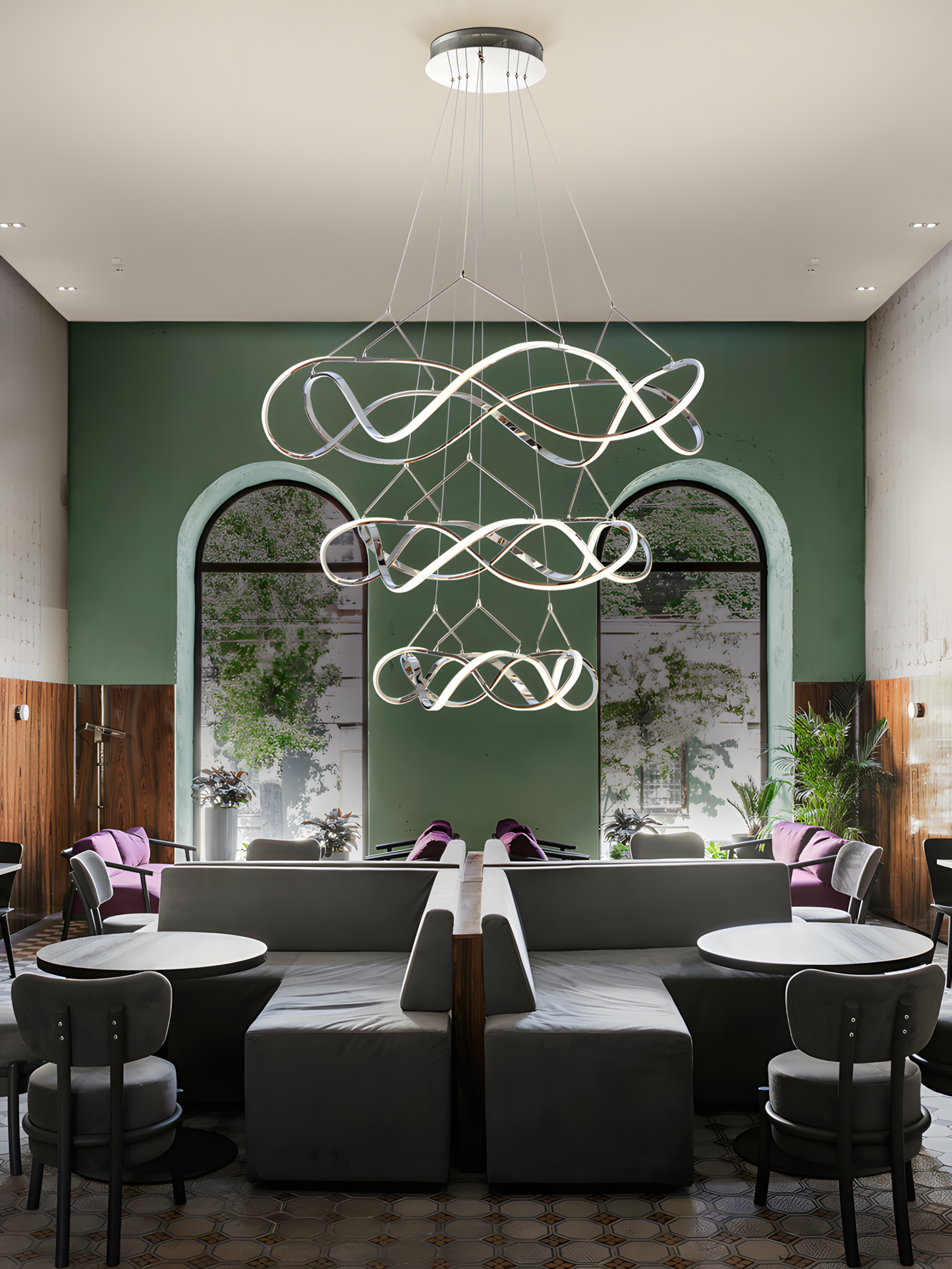 Molly 3-Ring Ribbon LED Chandelier