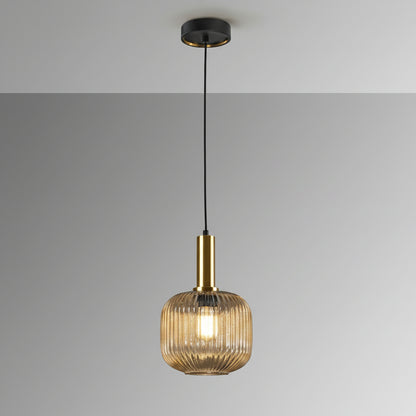 Norma Single Pendant Light — Amber Glass