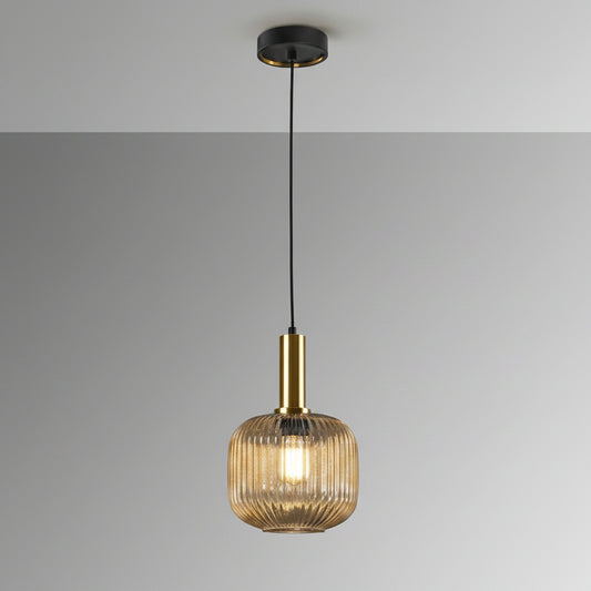 Norma Single Pendant Light — Amber Glass