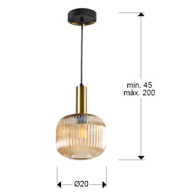 Norma Single Pendant Light — Amber Glass