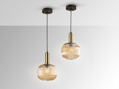 Norma Single Pendant Light — Amber Glass