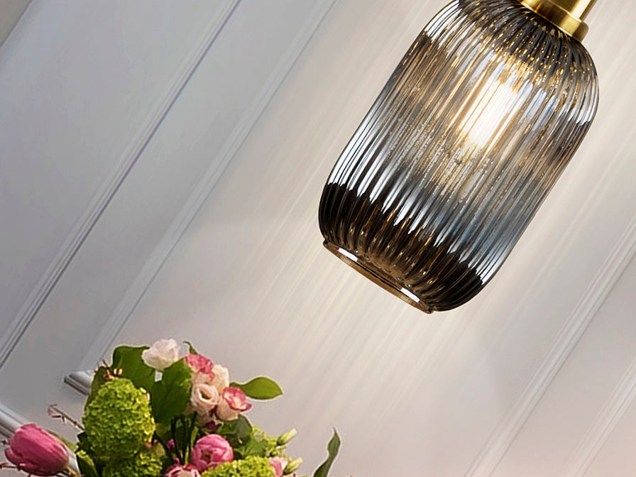 Norma Single Pendant Light — Smoke Grey Glass