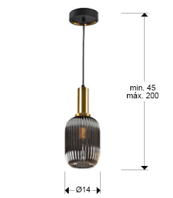 Norma Single Pendant Light — Smoke Grey Glass