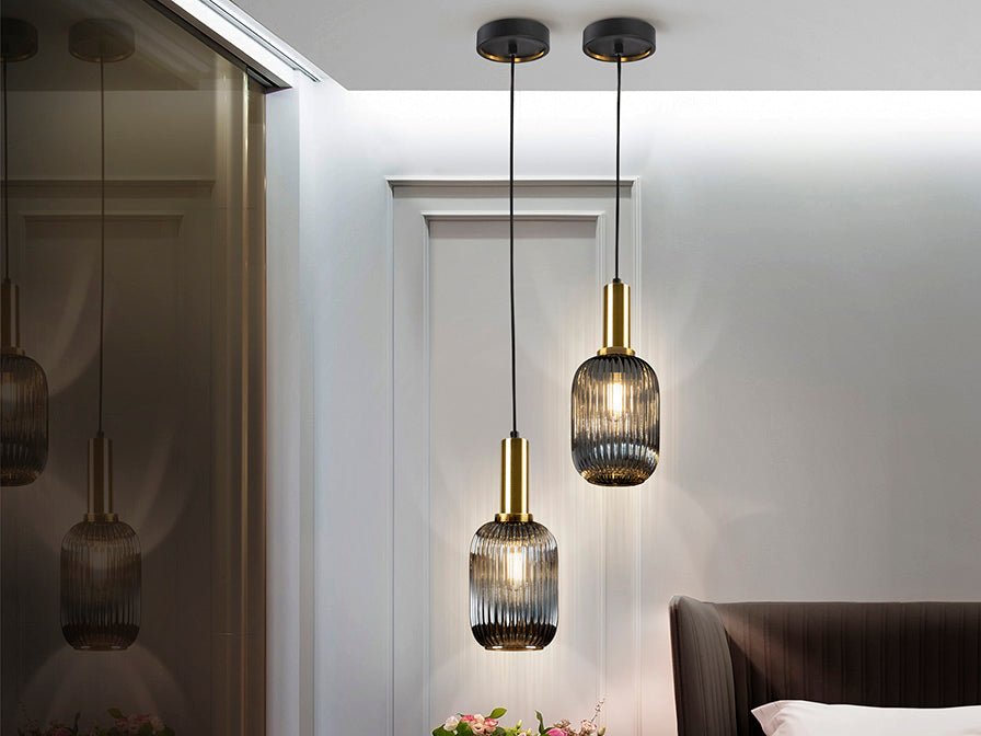 Norma Single Pendant Light — Smoke Grey Glass