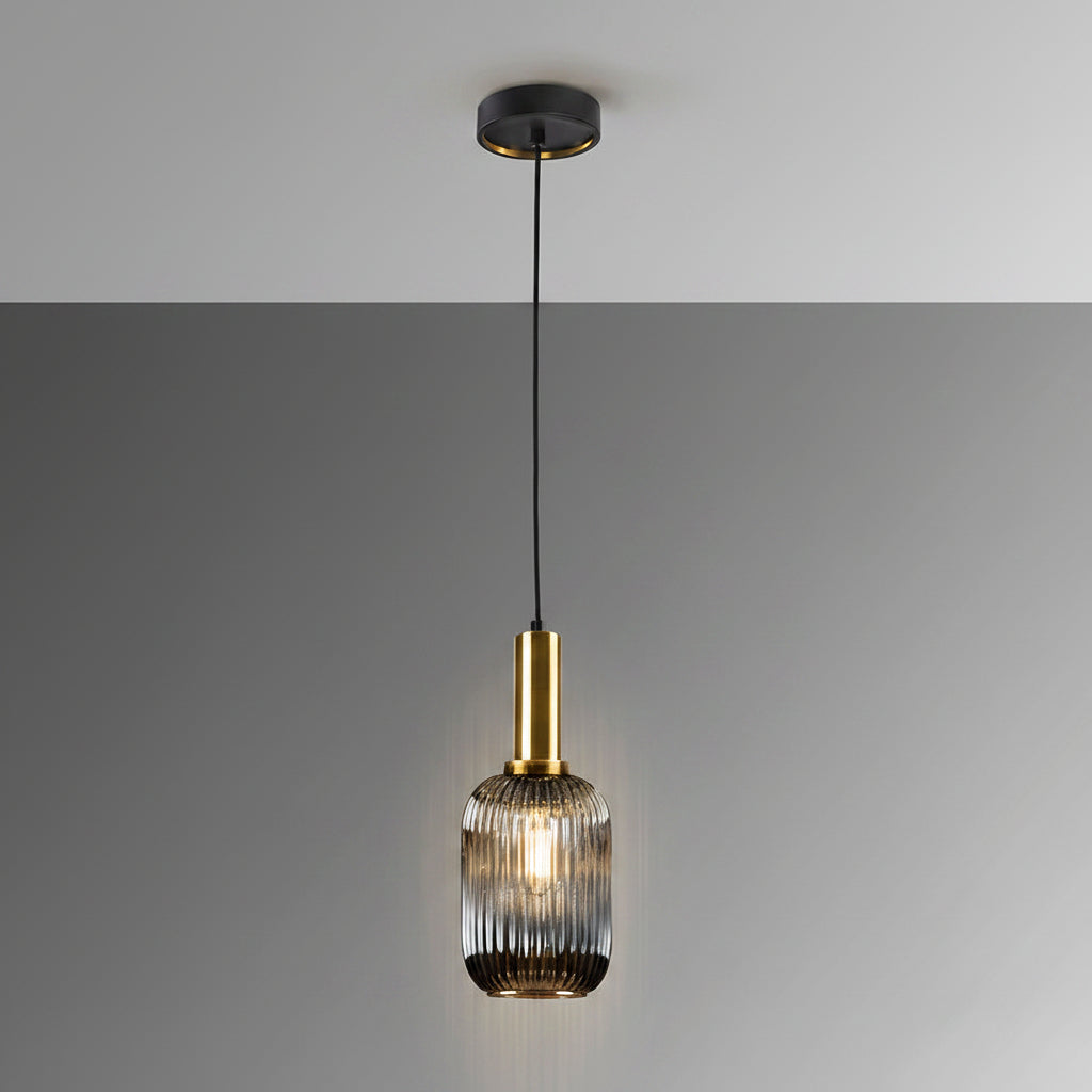 Norma Single Pendant Light — Smoke Grey Glass