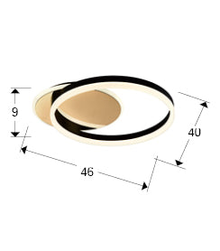 Oriel Interlocking Oval LED Ceiling and Wall Light — Black and Gold