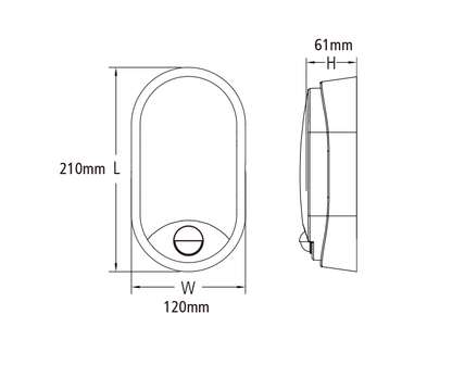 Oval B IP65 LED Bulkhead with Motion Sensor