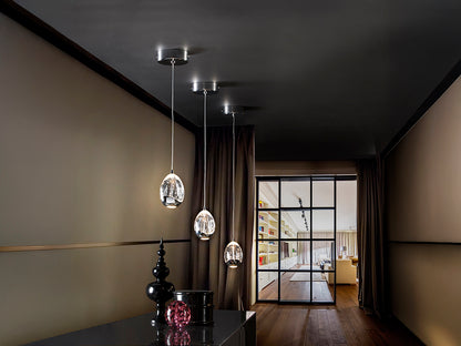 Rocio Bubble Glass LED Pendant Light— Chrome