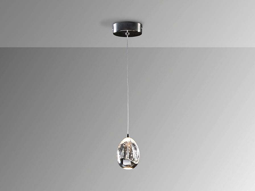 Rocio Bubble Glass LED Pendant Light— Chrome
