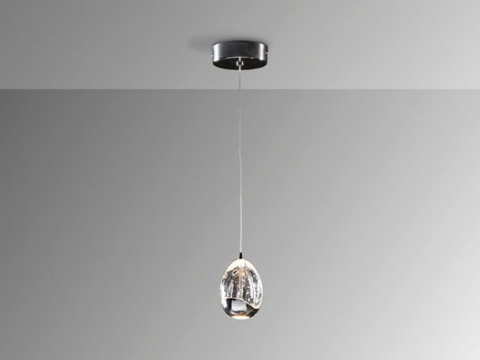 Rocio Bubble Glass LED Pendant Light— Chrome