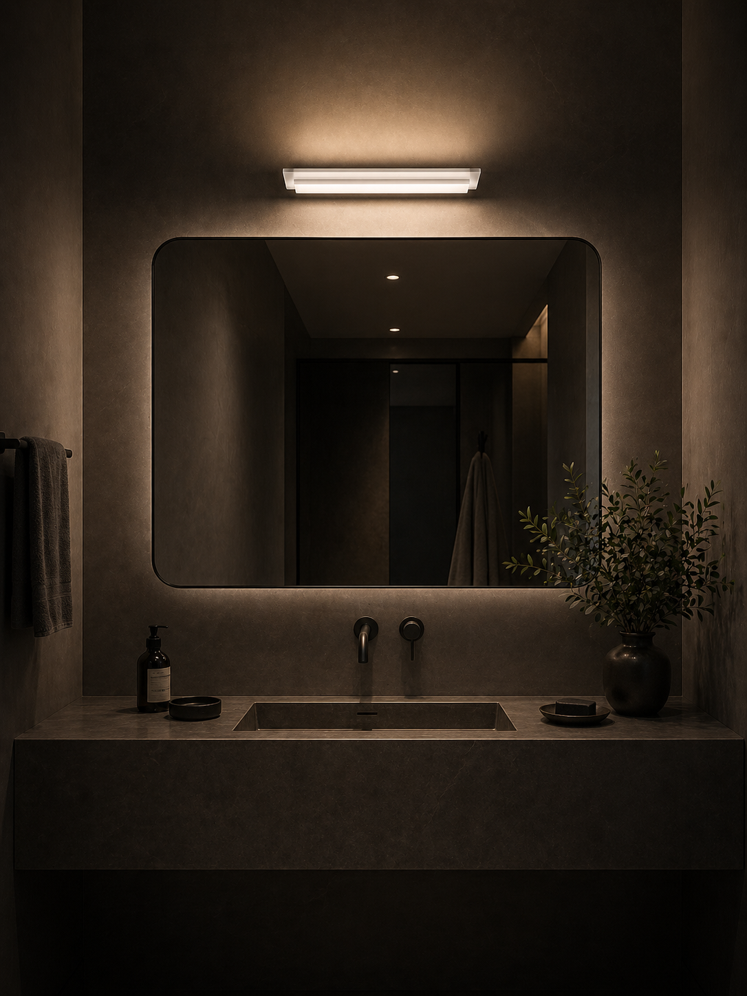 Skinny Double-Emission LED Wall Light White 400mm