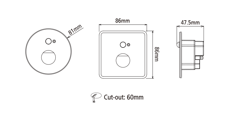 Sensor Recessed Step Light with PIR + Daylight Sensor
