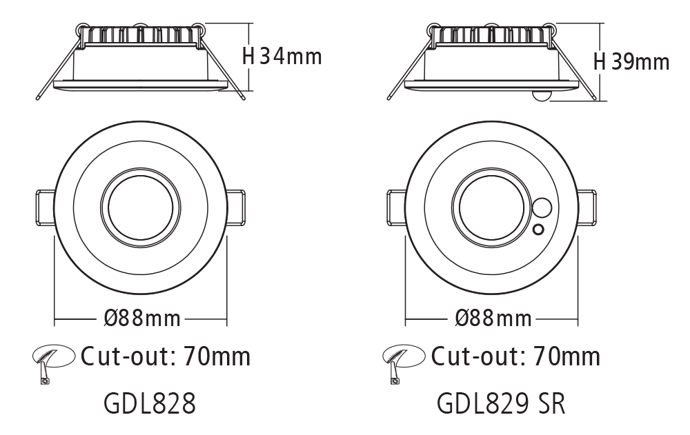 Smart Spot LED Downlight — 70mm Cut-Out
