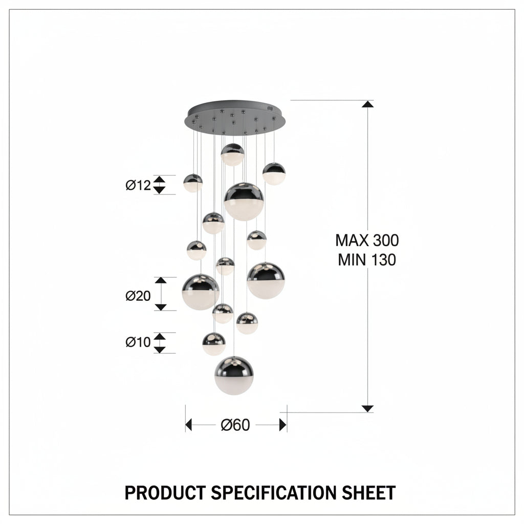 Sphere 14-Light Cluster LED Pendant Light